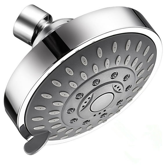 High Pressure Shower Head | 5 Spray Modes – Rain, Mist, Massage, Removable Water Restrictor, Easy Install | 4 Inch Round ABS, Brass Joint, 2.5 GPM Max, Wall Mount, G1/2" Connection