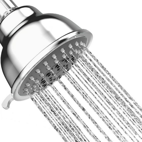High Pressure Shower Head, Chrome Rain Shower Head, Powerful Deluxe Bathroom Fixed Showerhead Withng Spray Stream and Small Silicone Nozzles - 5 Settings with Adjustable Metal Swiv