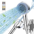 thumbnail image 1 of High Pressure Shower Head with Handheld, 4 Spray Settings Showerhead Built in Power Wash to Clean Tub and Pets, Adjustable Bracket, Brushed RV Shower Head with Hose, 1 of 8