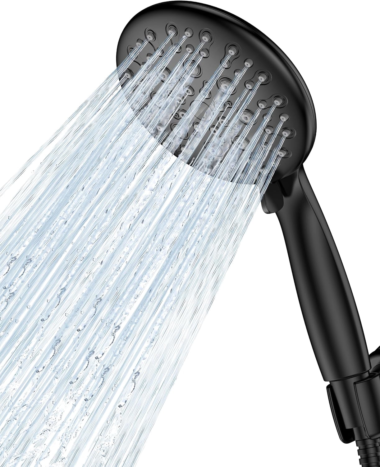 High Pressure Shower Head with Handheld, 6 Spray Settings Handheld Showerhead, 4.3" High Flow Rain Showerhead Set with 59" Stainless Steel Hose and Adjustable Bracket for Bathroom, Gym, Hotel