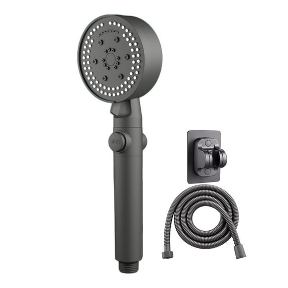 High Pressure Shower Head with Handheld - 8 Spray Modes | 78in Stainless Steel Hose | Adjustable Holder | ABS Construction | Gray/Silver | Easy Installation for Bathroom Upgrade