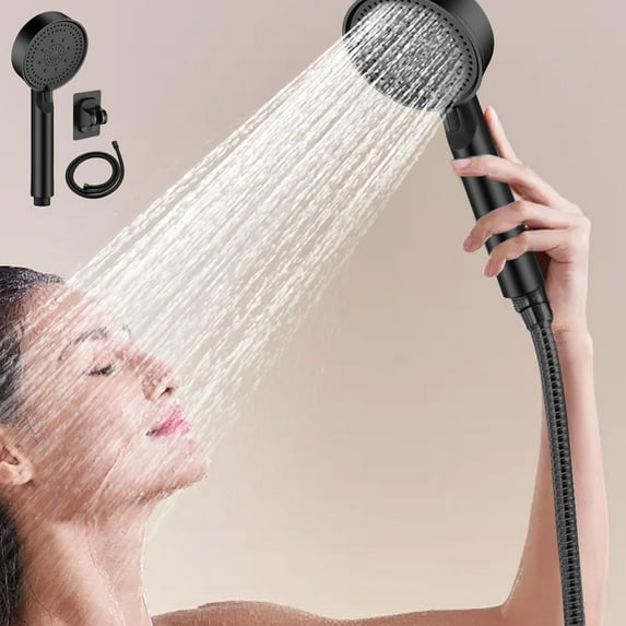 High Pressure Shower Head Handheld Set with 1.5-Meter Hose and Multiple Spray Settings,Bathroom Showerhead Replacement