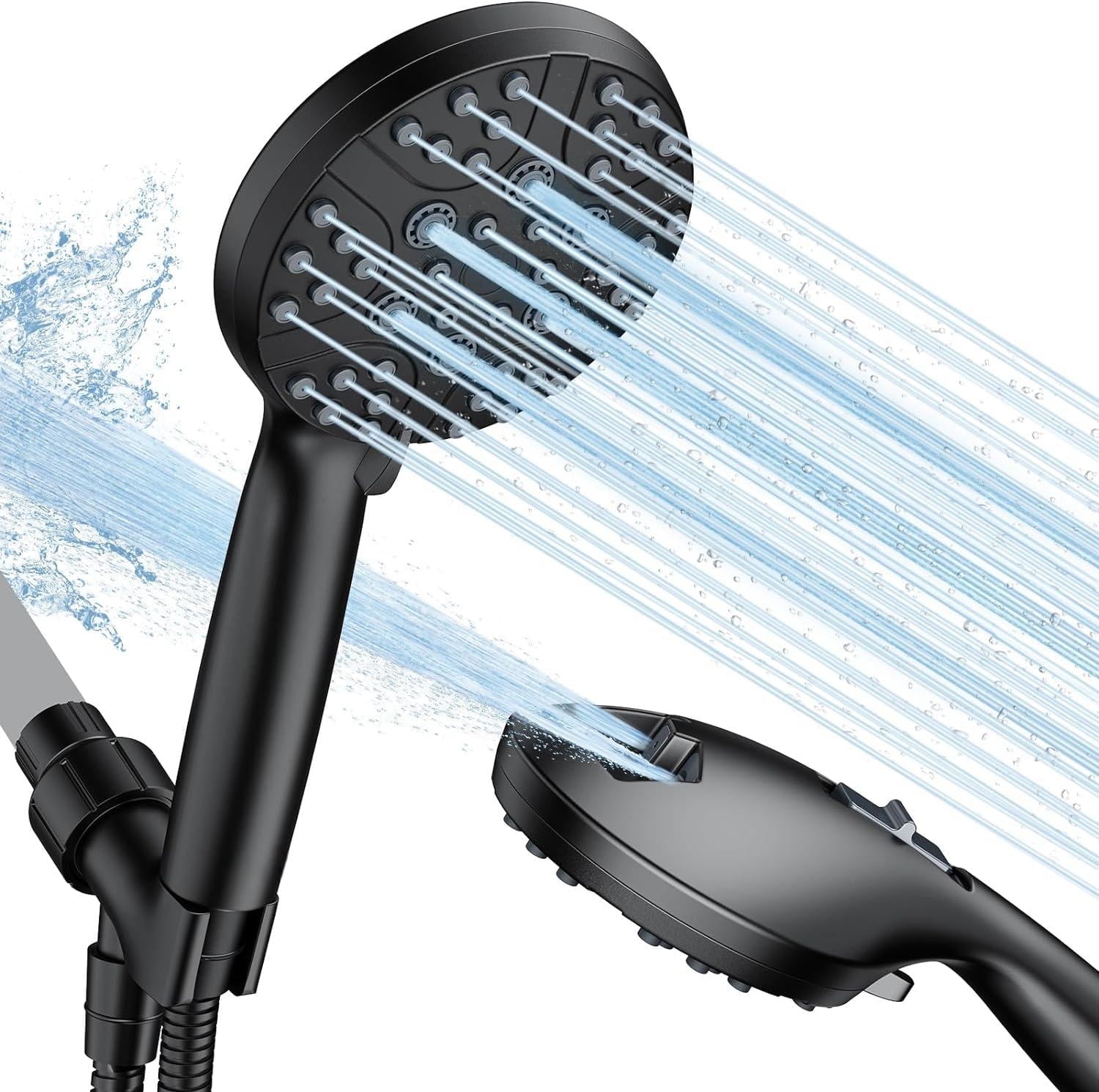 High Pressure Shower Head, KOSIY Hand Held Showerhead 6-Mode Spray 2-Mode Power Wash Self-Cleaning