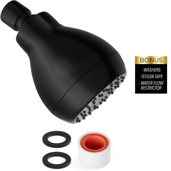 High Pressure Shower Head - Powerful Bathroom Pressure Boosting Showerhead - Perfect Universal Replacement for Rain Shower Heads(Matte Black 3 inches)