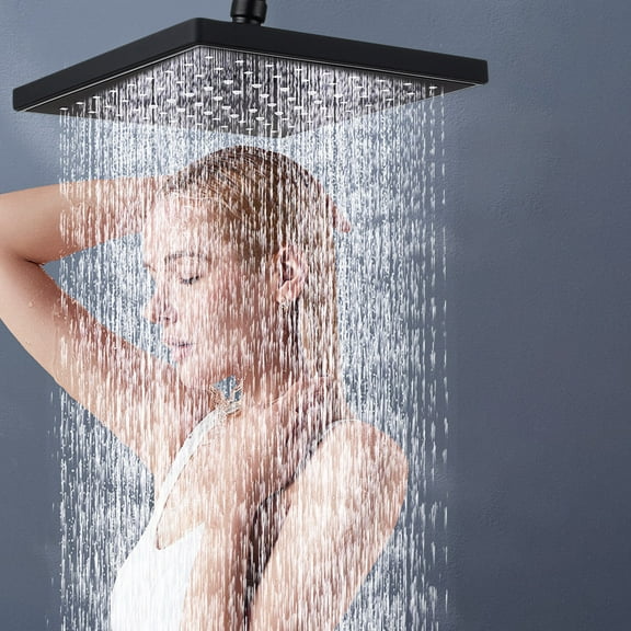 High Pressure Shower Head with Turbocharged Top Spray Nozzle, Adjustable Water Flow and Large Panel Design, Powerful Bathroom Shower Head for Home, Spa and Hotel Use