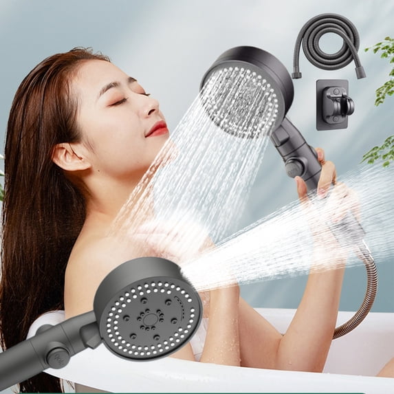 High Pressure Shower Head with Handheld | 8 Spray Modes & Powerful Rain | 78 Inch Hose & Adjustable Holder | Bathroom Upgrade Kit (1 Set)