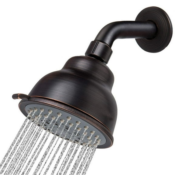 High Pressure Shower Head with Shower Arm - 5 Function Rain Shower Head - Comfortable Shower Experience Even at Low Water Flow - Oil-Rubbed Bronze