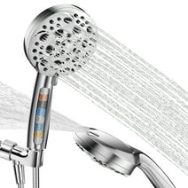 High Pressure Shower Heads, 10 Modes Shower Head with Handheld, Power Wash to Clean Bathroom, 5.04" Rain Showerhead with 80 Inches Extra Long SS Hose, Hard Water Filter & Adjustable Bracket.