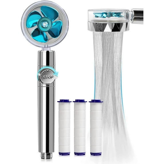 High Pressure Shower Heads, Handheld Turbo Fan Shower, Hydro Jet Shower Head Kit with 3 Filters, Turbocharged Shower Head