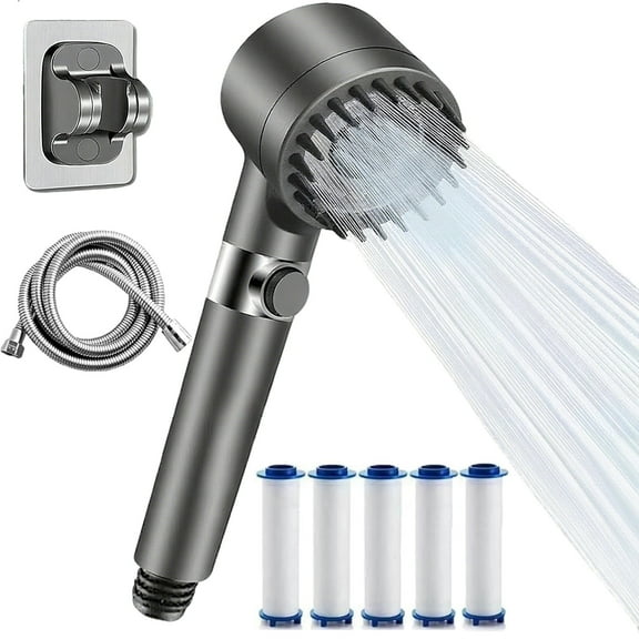 High Pressure Shower Heads, Ion Drops Shower Head, 4 Spray Modes Turbo with Built-in Filter on/off Switch(1 Set)