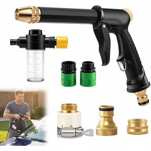 High Pressure Sprayer, 2026 High Pressure Water Gun Nozzle with Three Adjustable Spray Modes, Multi Function Home Jet Nozzle Power Washer for Garden, Yard, Car (1)