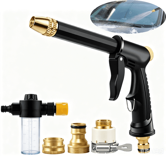 High Pressure Sprayer, 4-Mode Adjustable Twist Hose Nozzle Jet Sweeper Nozzle for Car, Driveway, Plant Watering