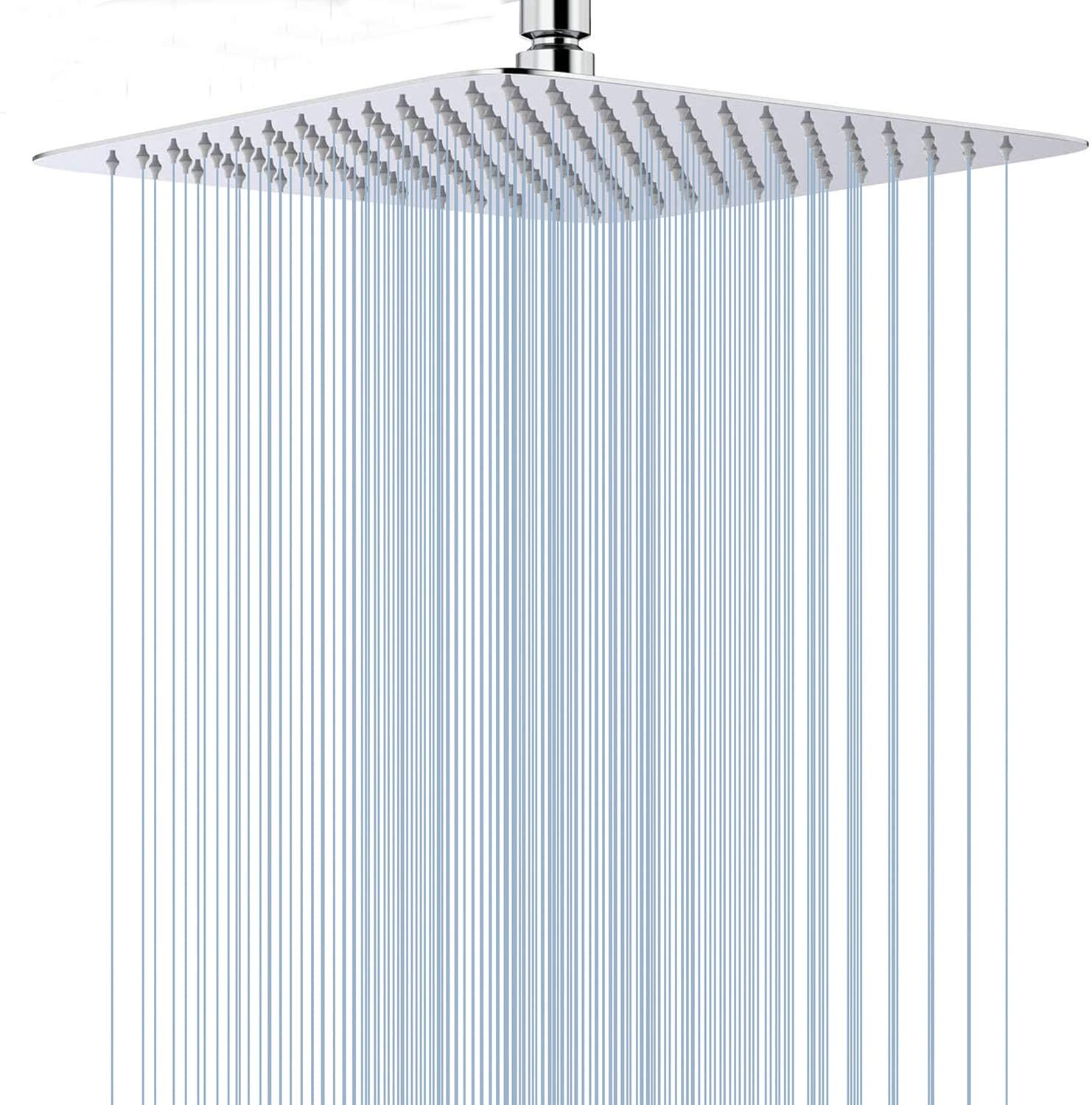 High Pressure Square Brushed Gold Shower Head 16 Inches Large Stainless ...