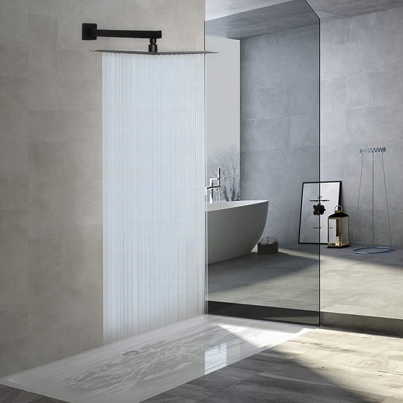 High Pressure Square Shower Head with 16'' Extension Arm, 304 Stainless Steel Rainfall - Waterfall Full Body Coverage (Matte Black)