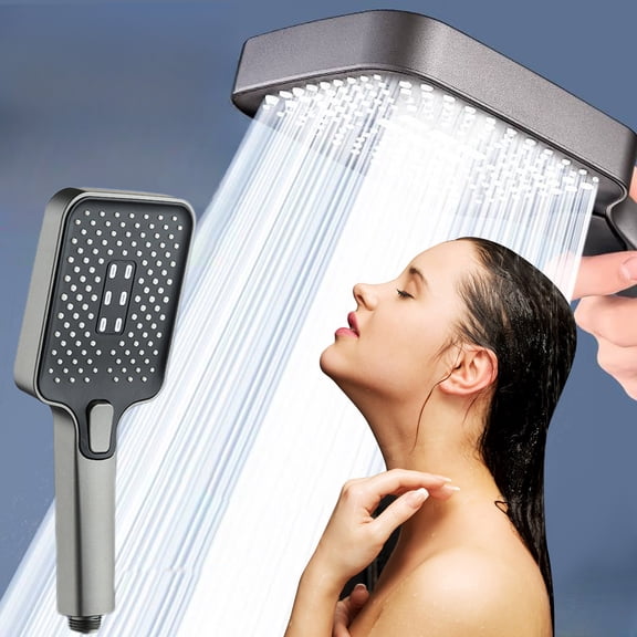 High Pressure Square Shower Head with Handheld, 3-Spray Mode Rainfall Showerhead for Body Coverage, Easy Install Bathroom Upgrade