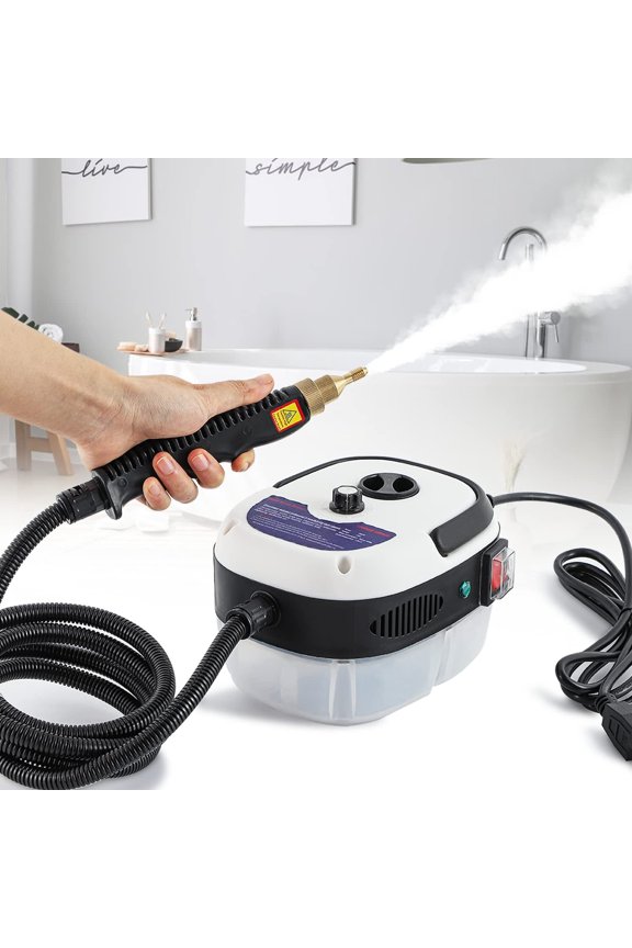 High Pressure Steam Cleaner, 2500W Portable High Temp Bathroom Power Steamer Cleaning Machine For Home Use Grout Tile Kitchen Grease Car Detailing Engine - WHITE 110V