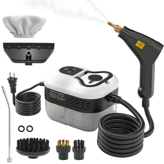 High Pressure Steam Cleaner, 6-Level Adjustable, 15s Heat-Up, 1.2L Large Tank. Portable High Temp Bathroom Power Steamer Cleaning Machine Steam Cleaner For Home Use Kitchen Grease Car Cleaning