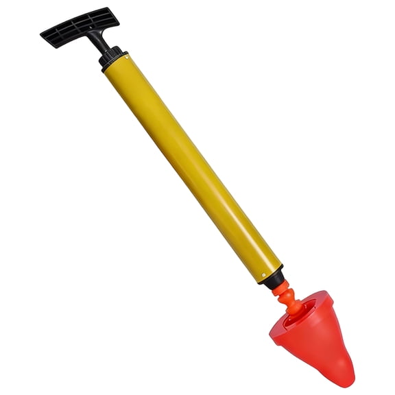 High Pressure Toilet Plunger, 24.4 x 3.9 in Pipeline Dredger, Powerful Air Drain Unclogger for Bathtub, Toilet & Sink, Heavy-Duty Clog Remover Tool, Yellow Red