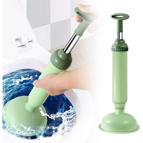 High Pressure Toilet Unblock a Shot, 2024 Upgraded Toilet Plunger Kits, High Pressure Toilet Pipe Plunger Air Drain Clog Remover Tool for Bathroom Kitchen(Green,2pcs)