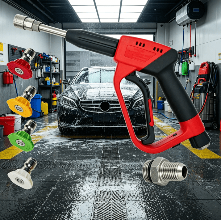 High Pressure Washer, General Purpose Water Spray Washer for Garden Hose, Quick Connect Adapter & 4 Precision Spray Tips for Heavy Duty Outdoor Use