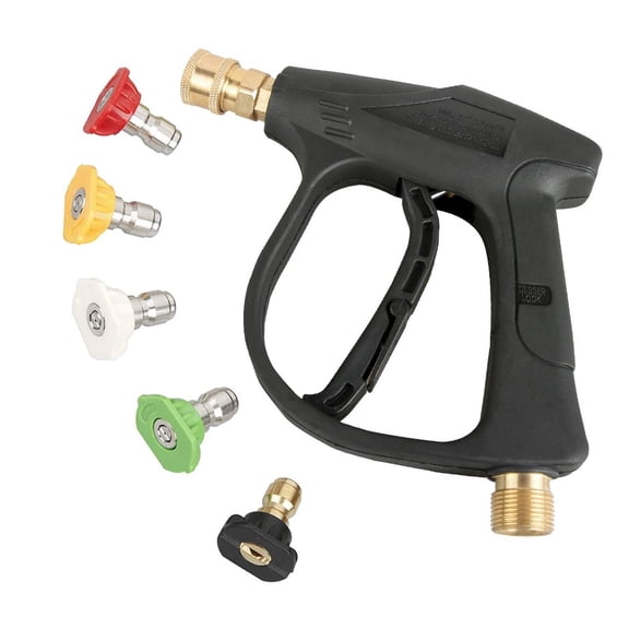 High Pressure Washer Gun 3000 PSI Max, Power Washer Short Gun with 1/4 Inch Quick Connector, M22-14
