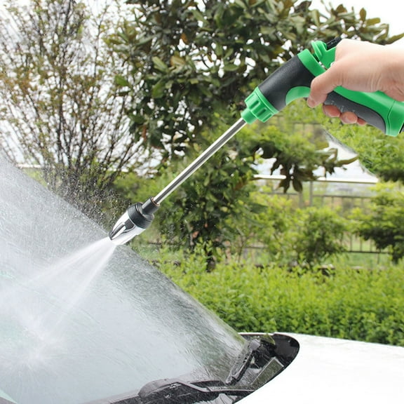 High Pressure Washer High Pressure Water Gun with Foam Jug and Hose Rose Attachment 360° Swivel 3 Spray Patterns High Pressure Washer Garden Hose Car/Floor/Patio Cleaning, Green with 3 Fittings