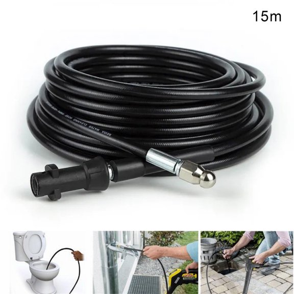 High Pressure Washer Hose 50FT Power Replacement Extension Tube for Car, Motorcycle, Driveway & Garden Cleaning Accessories