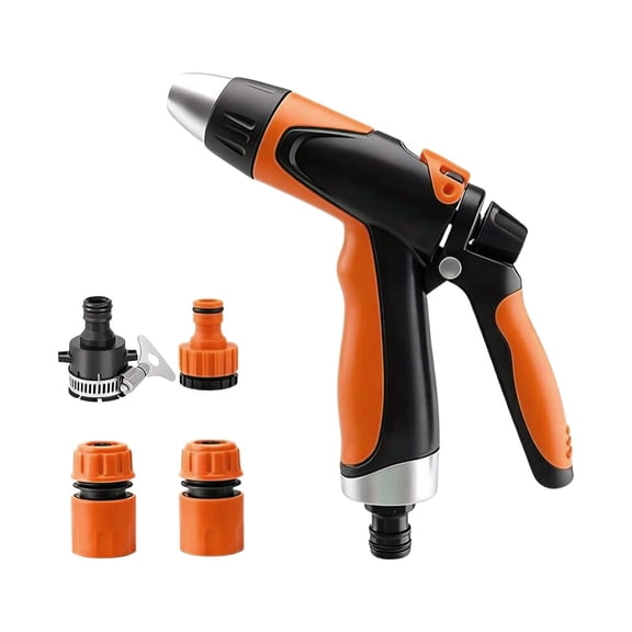 High Pressure Washer Nozzle,Garden Water Sprayer,Hose Jet Attachment,Upgrade Universal Hose High Pressure Water Jet Nozzle Adjustable Spray Design for Lawn Garden Watering Car Outdoor,Orange