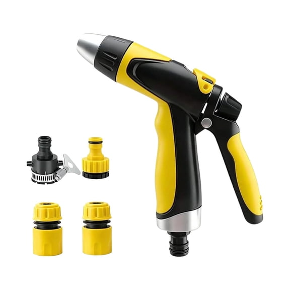 High Pressure Washer Nozzle,Garden Water Sprayer,Hose Jet Attachment,Upgrade Universal Hose High Pressure Water Jet Nozzle Adjustable Spray Design for Lawn Garden Watering Car Outdoor,Yellow