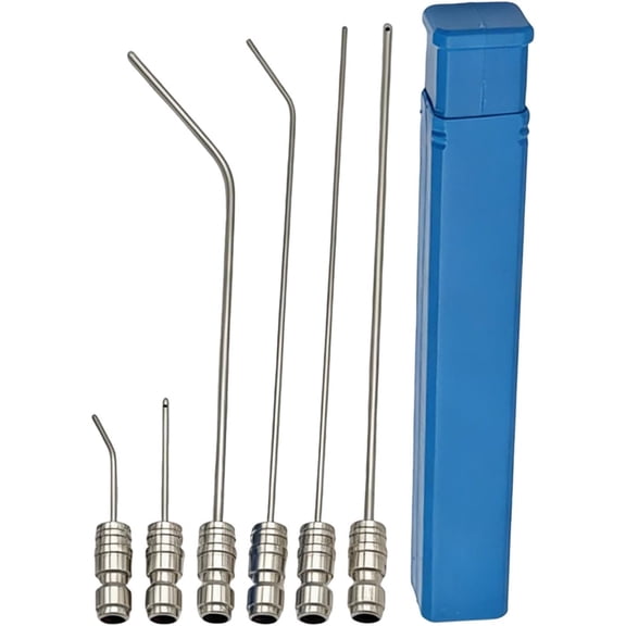 High Pressure Washer Nozzle Kit, Needle Pressure Washer Tip, 6 Piece Stainless Steel Quick Connect Attachment for Power Washer, Gutter Roof Eave Concrete Car Wash