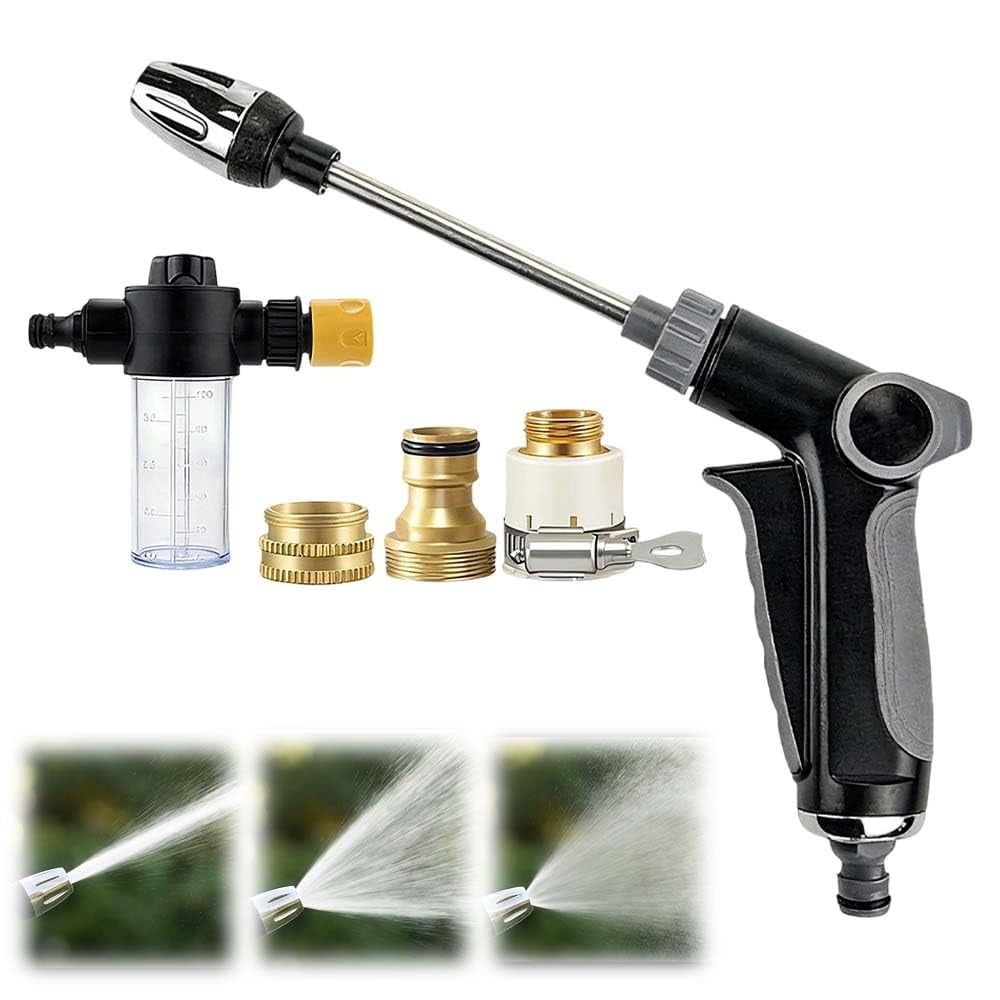 High Pressure Washer Nozzle for Garden Hose, 15X More Power, Fits 1/2 Inch Pipe, Durable Aluminum Alloy