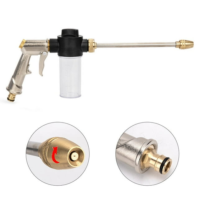 High Pressure Washer Water Spray Garden Hose Nozzle Foam Bottle Clean