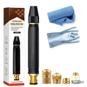 High Pressure Water Cannon Hose Nozzle, 3 Adjustable Spray Home High Pressure Car Wash Water Gun with Booster, Metal Anti-Leakage High Pressure Water Jet Nozzle, Plant Watering Lawn Car