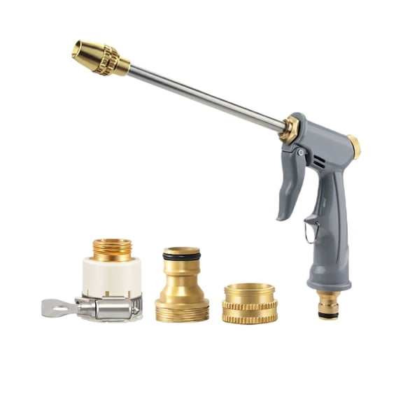 High Pressure Water Gun, Metal Construction, 1 Gun With 2 Connectors For Home Car Washing
