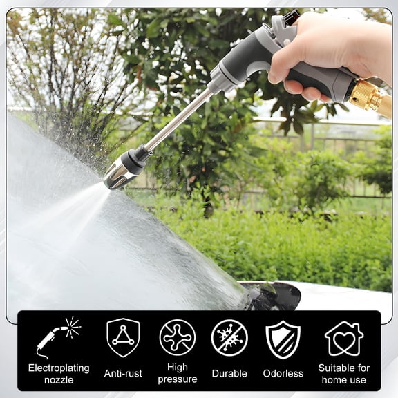 High Pressure Water Gun, Portable Washer for Car, Floor, Wall Cleaning, With 360 Rotating for Three Spray Modes (Water Gun + Connector)