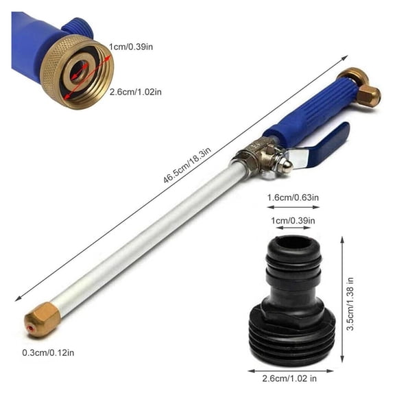 High-Pressure Water Jet Blue 2-in-1 Portable High Pressure Washer with 2 Nozzles Solid Copper Rust-Resistant Design for Driveway Patio & Vehicle Cleaning Blue Single Piece JASKFLY