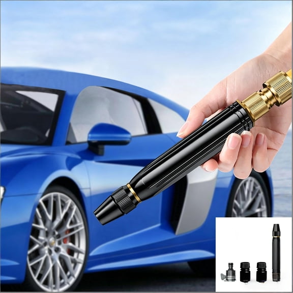 High Pressure Water Nozzle Metal Car Wash Sprayer Garden Cleaning Tool with Multiple Modes 1-Pack