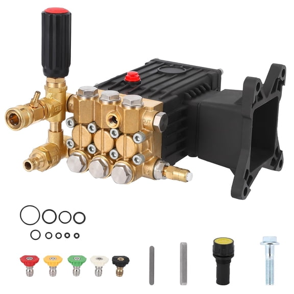High Pressure Water Pump, 4400 Psi 4 Gpm, 1 Inch Shaft Horizontal Plunger, Power Washer Pump Replacement for Simpson, Ryobi, Subaru, Craftsman, and Other Major Brands