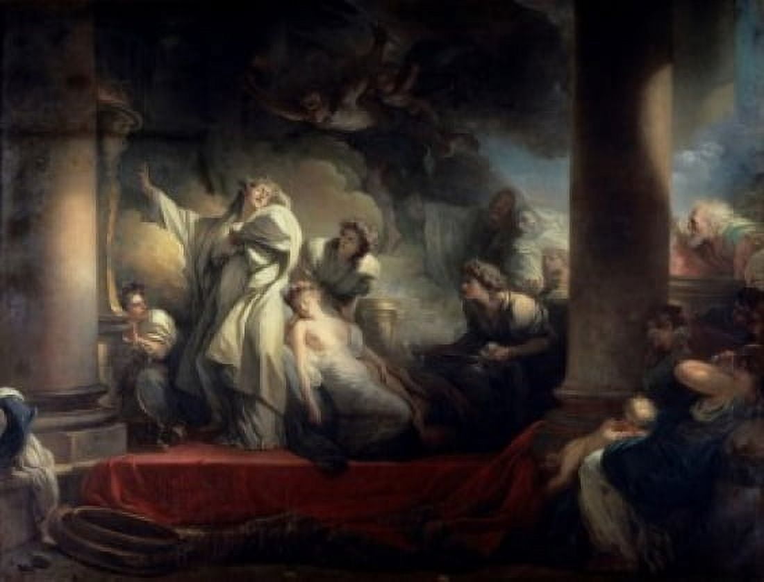 The High Priest Coresus Sacrifices Himself to Save Callirhoe 1760 Jean Honor Fragonard (1732-1806French) Muse du Louvre Paris Canvas Art - Jean Honor Fragonard (18 x 24)