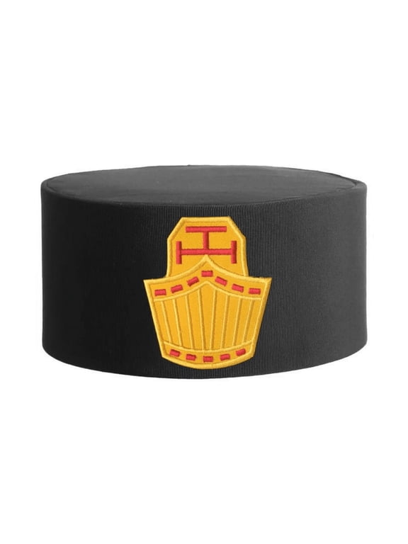 High Priest Royal Arch Masonic Chapter Crown Cap - Black With Gold Emblem