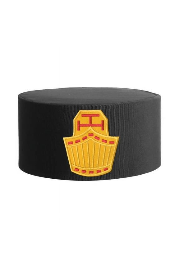 High Priest Royal Arch Masonic Chapter Crown Cap - Black With Gold Emblem
