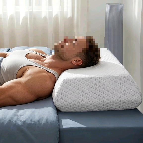 High Profile Pillow for Heavy People & Big Guys - Extra Thick Sleep Support for Broad Shoulders, Side Sleepers & Large Frame Adults 25"X16"X6"