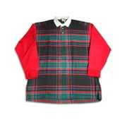 High Profile - Slightly Irregular Mens Long Sleeve Plaid Rugby Shirt 29698-Large red black plaid