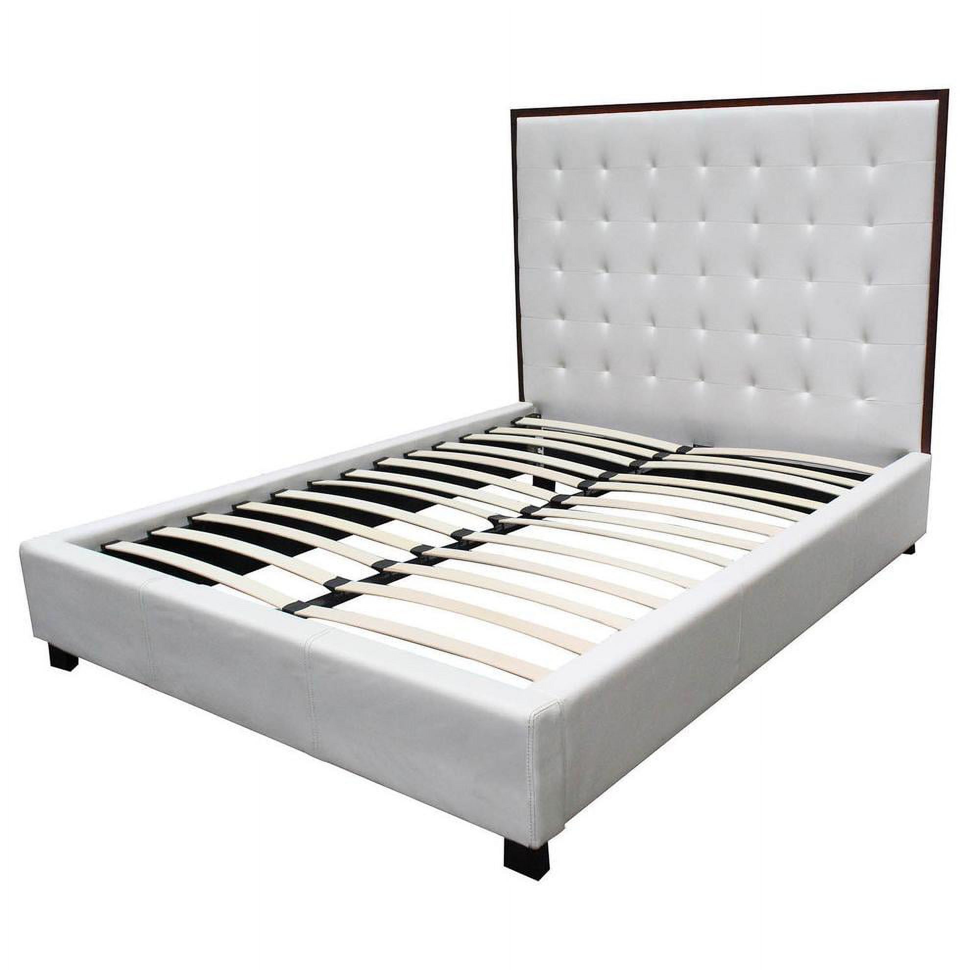 High Profile Upholstered White Platform Bed