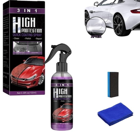 High Protection 3 in 1 Spray, 3 in 1 High Protection Quick Car Ceramic Coating Spray, 3-in-1 High Protection Car Spray, Car Coating Spray,1PCS
