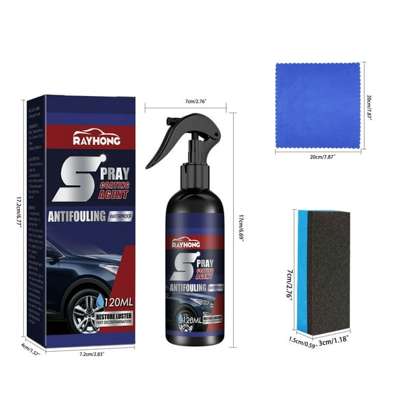 High Protection Quick Car Coating Spray, Liquid Ceramic Spray Coating Coat Quick Nanotechnology Coating Auto Spray Wax, Quick Coat Car Wax Polish Spray for Cars, Easy to Use (120 ML)