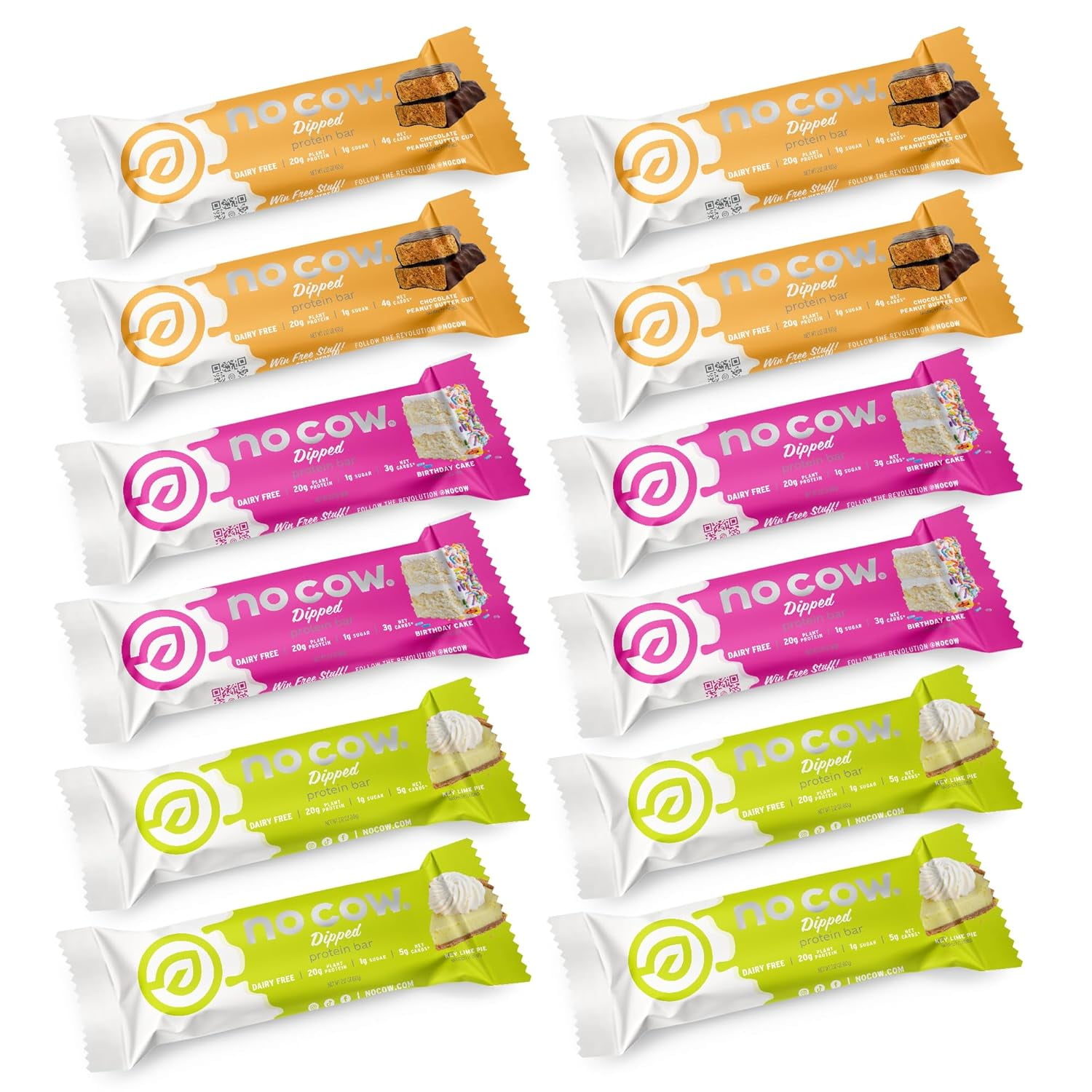 High Protein Bars, Dipped Variety Pack - Healthy Snack, 20g Vegan