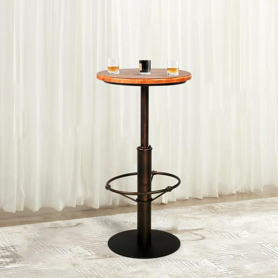 High Pub Table 42inch Vintage Bar Dinner Table for Home Kitchen Farmhouse Round Coffee Table Rustic Cocktail Table for Parties (Copper)