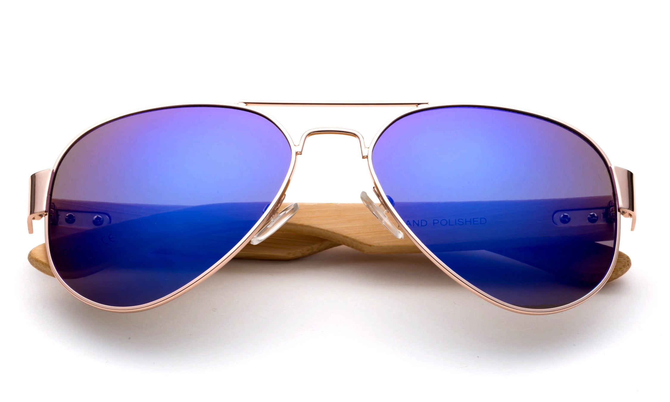 High Qaulity Real Bamboo Arm Aviator Sunglasses Bamboo Sunglasses for Men & Women