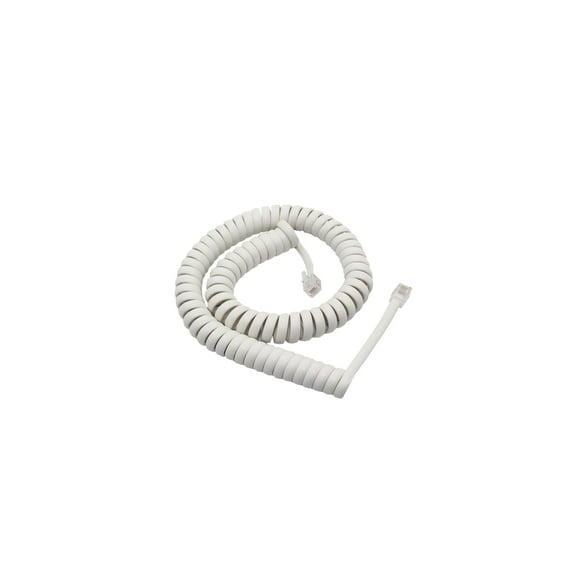 High-Quality 1.5 Inch Lead Handset Cord - White Durable Telephone Cable for Reliable Connections and Comfort - Ideal for Home Use - 12 FT